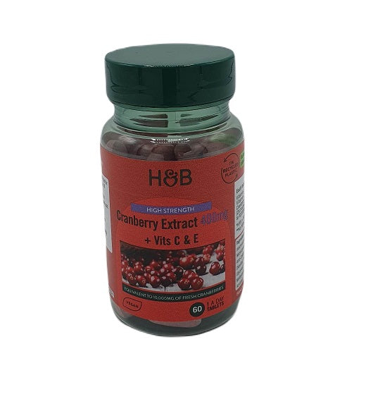 High Strength Cranberry Extract + Vits C & E, 400mg - 60 tabs - Holland & Barrett | Vaistine1.lt | WestPharmacy.eu