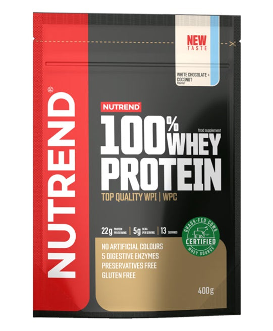 100% Whey Protein, White Chocolate + Coconut - 400g - Nutrend