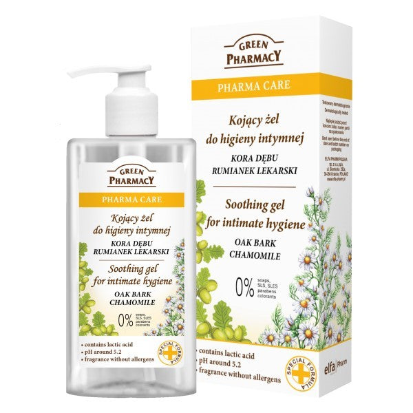 Green Pharmacy Pharma Care Soothing Intimate Hygiene Gel Oak Bark-Chamomile 300ml | Vaistine1.lt | WestPharmacy.eu