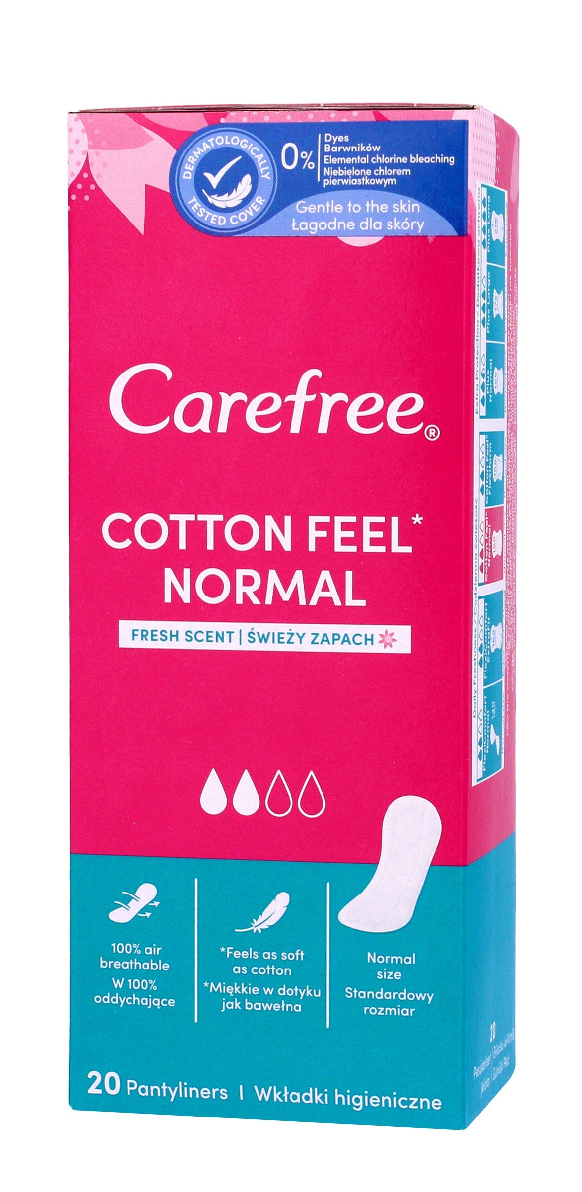 Carefree Cotton Fresh Sanitary Pads 1 pack - 20 pieces | Vaistine1.lt | WestPharmacy.eu