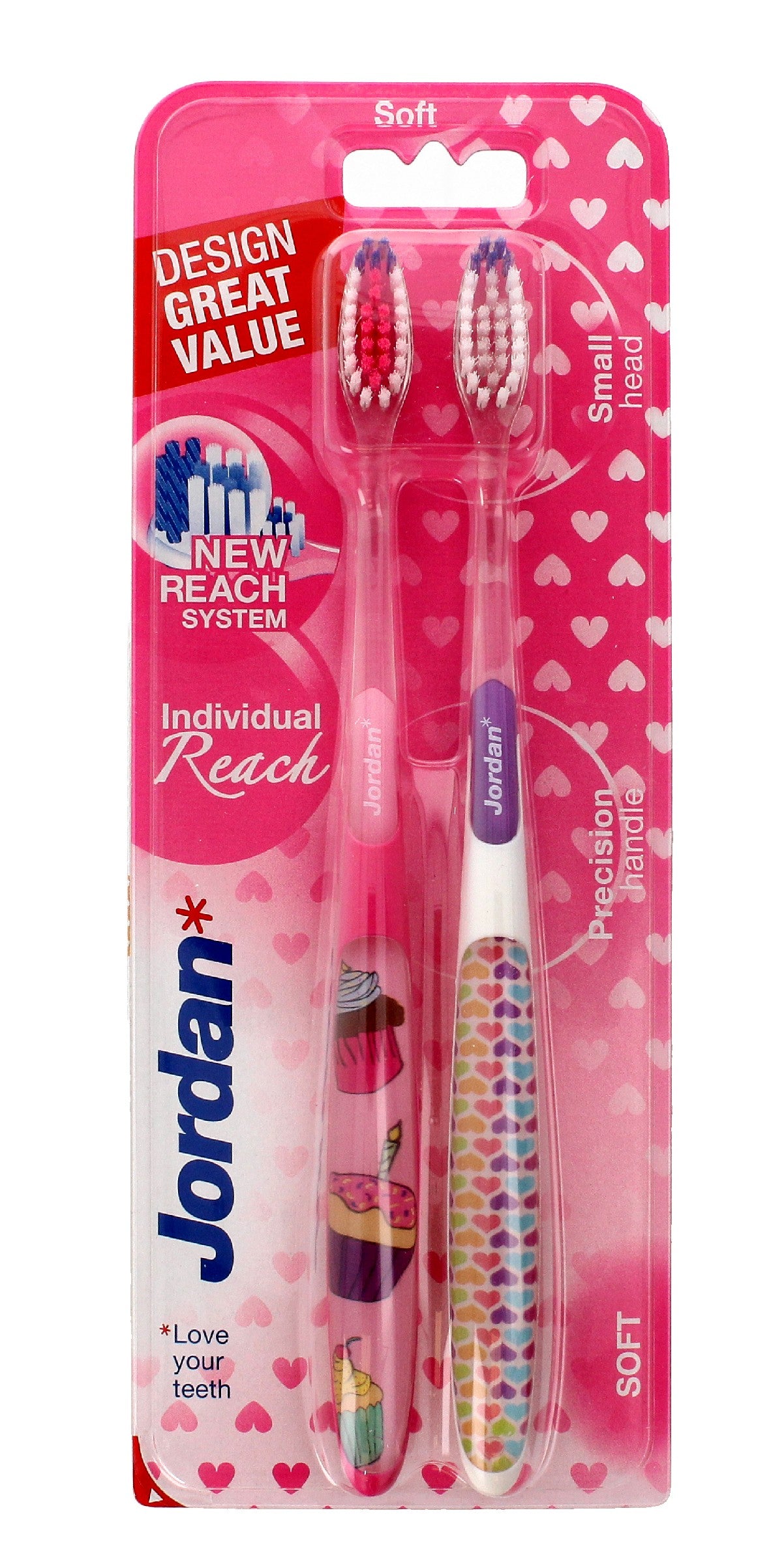 Jordan Duo Individual Reach Soft Toothbrush - mix of colors 1 pack-2 pieces | Vaistine1.lt | WestPharmacy.eu