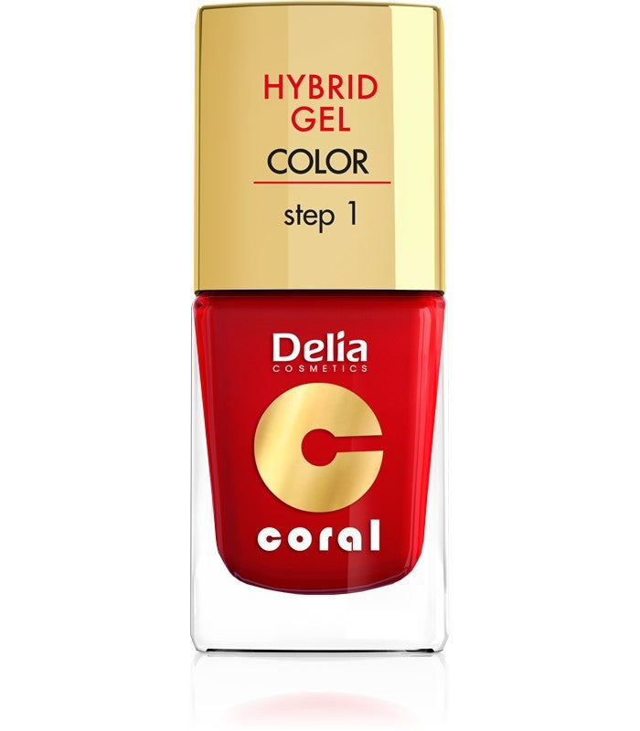 Delia Cosmetics Coral Hybrid Gel Nail Polish No. 01 Red 11ml | Vaistine1.lt | WestPharmacy.eu