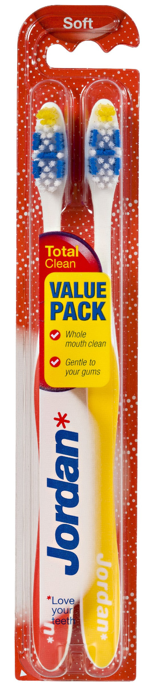 Jordan Total Clean Soft Toothbrush 1 pack - 2 pieces | Vaistine1.lt | WestPharmacy.eu