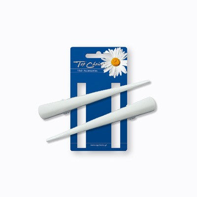 Top Choice Hair accessories White "beak" clips (25105) size L 1 pack - 2 pcs | Vaistine1.lt | WestPharmacy.eu