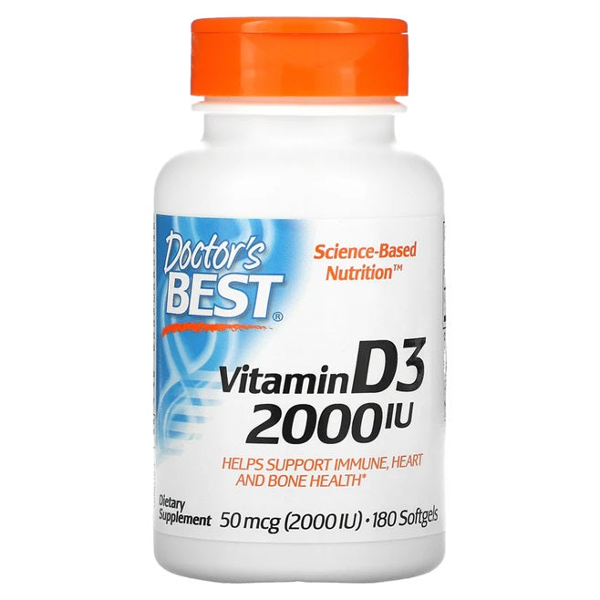 Vitamin D3, 2000 IU - 180 softgels - Doctor's Best | Vaistine1.lt | WestPharmacy.eu