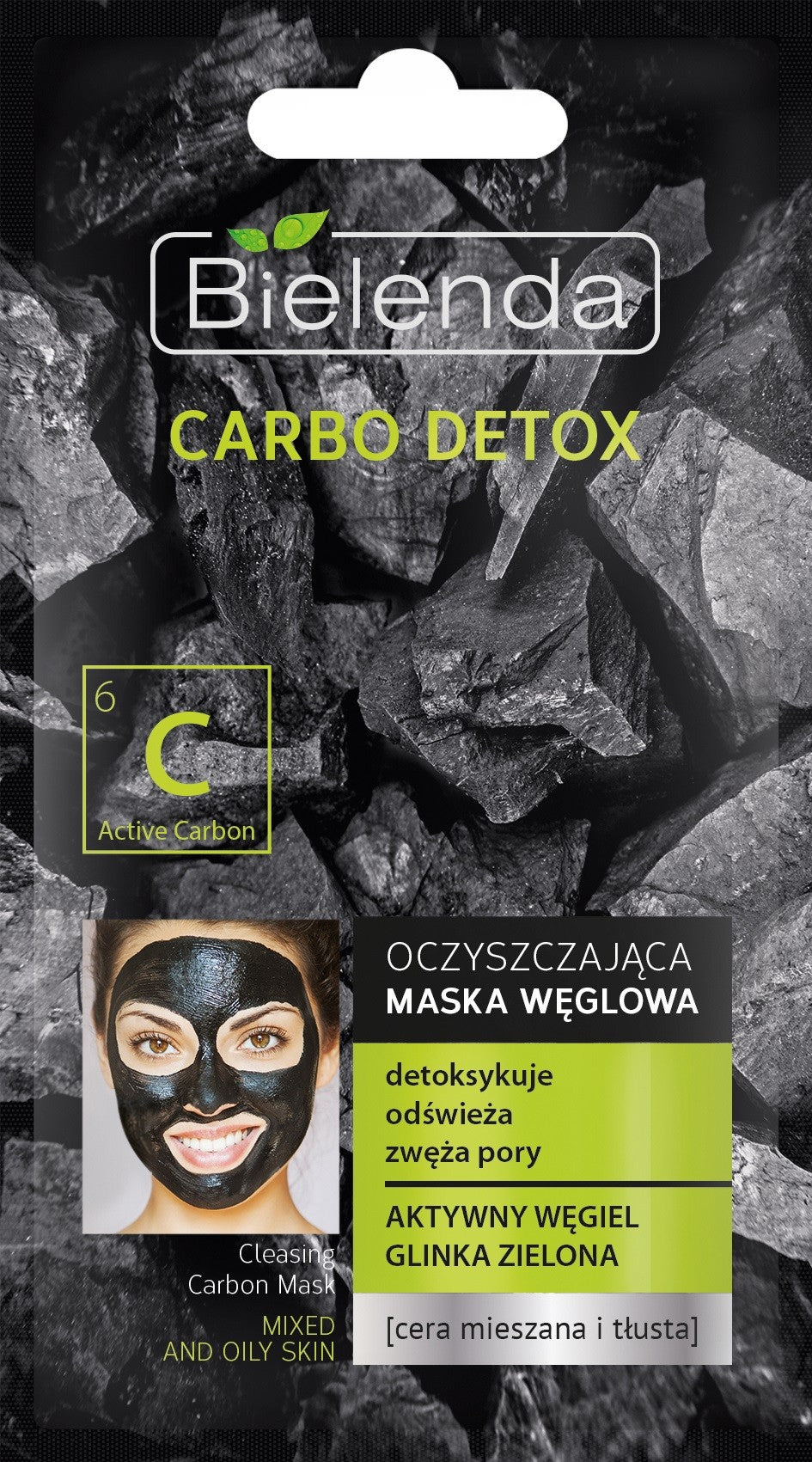 Bielenda Carbo Detox Black Charcoal Cleansing Mask for combination and oily skin 8g | Vaistine1.lt | WestPharmacy.eu
