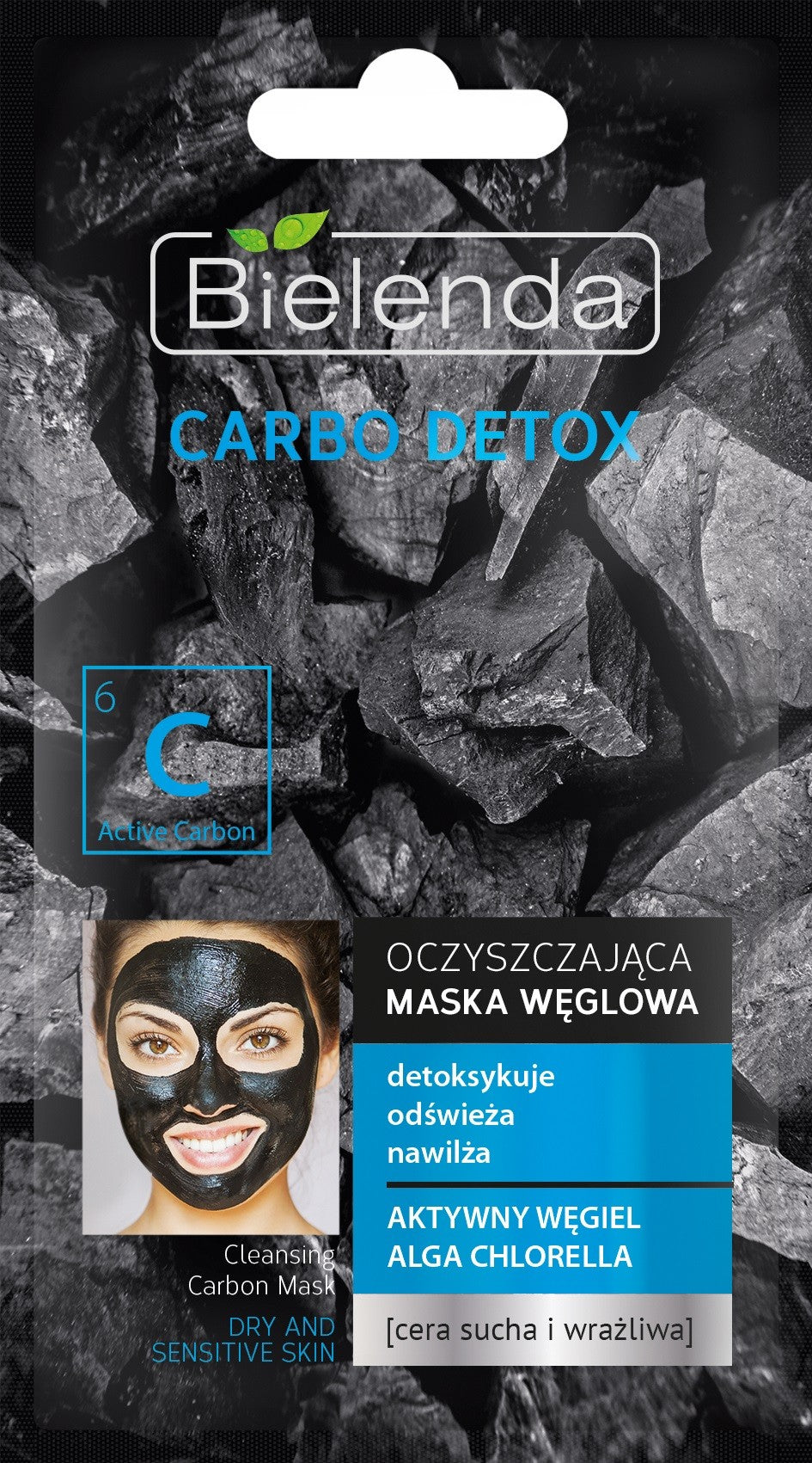 Bielenda Carbo Detox Black Charcoal Cleansing Mask for dry and sensitive skin 8g | Vaistine1.lt | WestPharmacy.eu