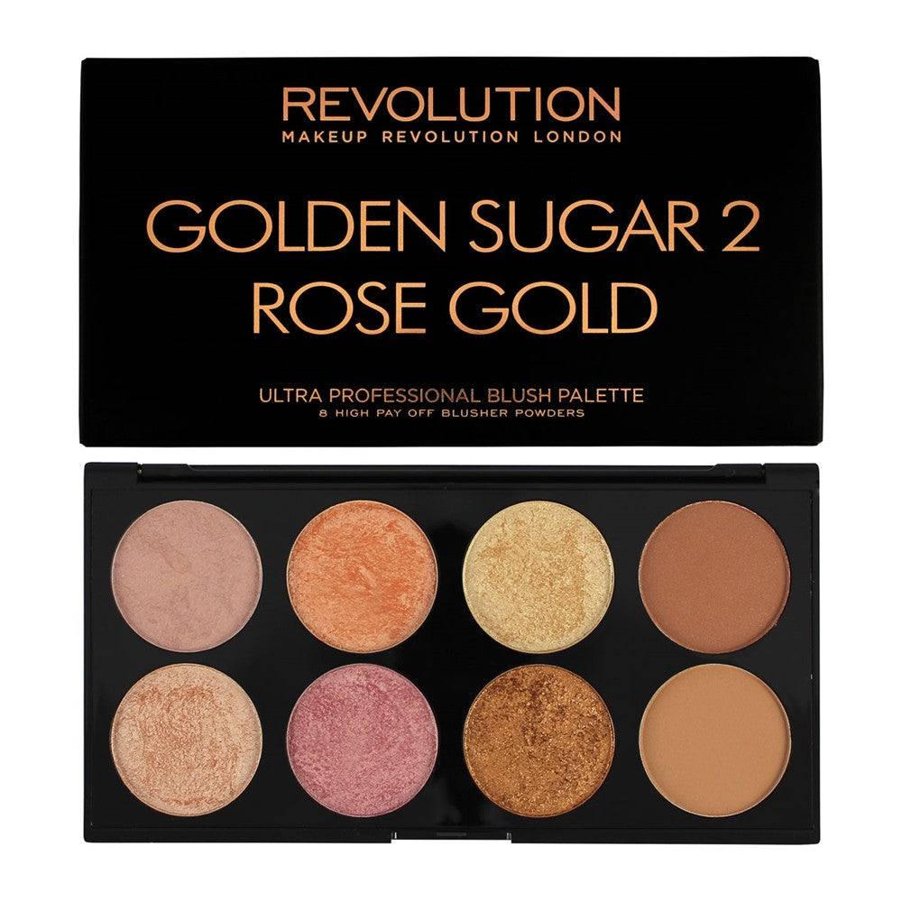 Makeup Revolution Ultra Blush Palette 8 Contouring Set Golden Sugar 2 Rose Gold 13g | Vaistine1.lt | WestPharmacy.eu