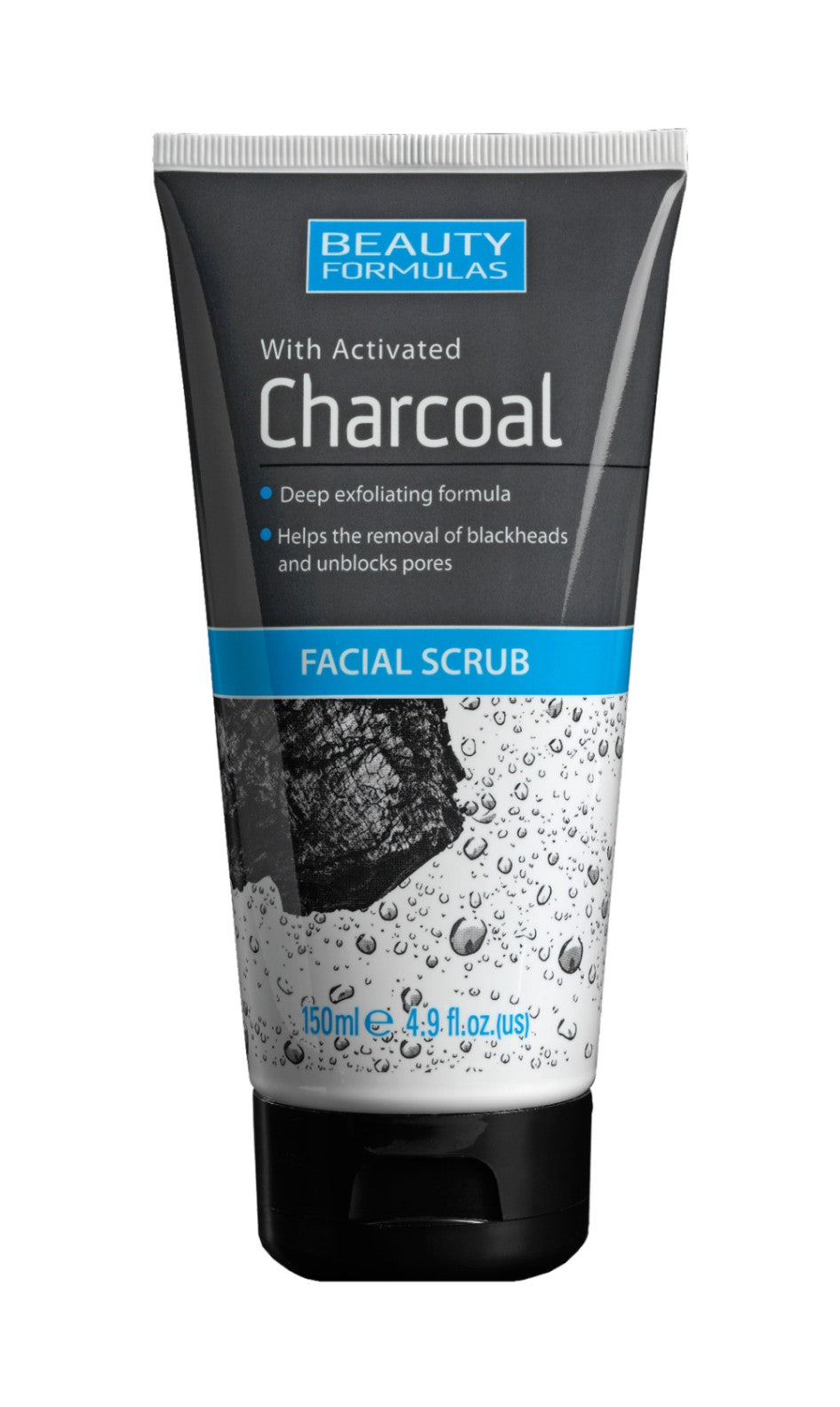 Beauty Formulas Charcoal Peeling for the face deeply cleansing with activated charcoal 150ml | Vaistine1.lt | WestPharmacy.eu