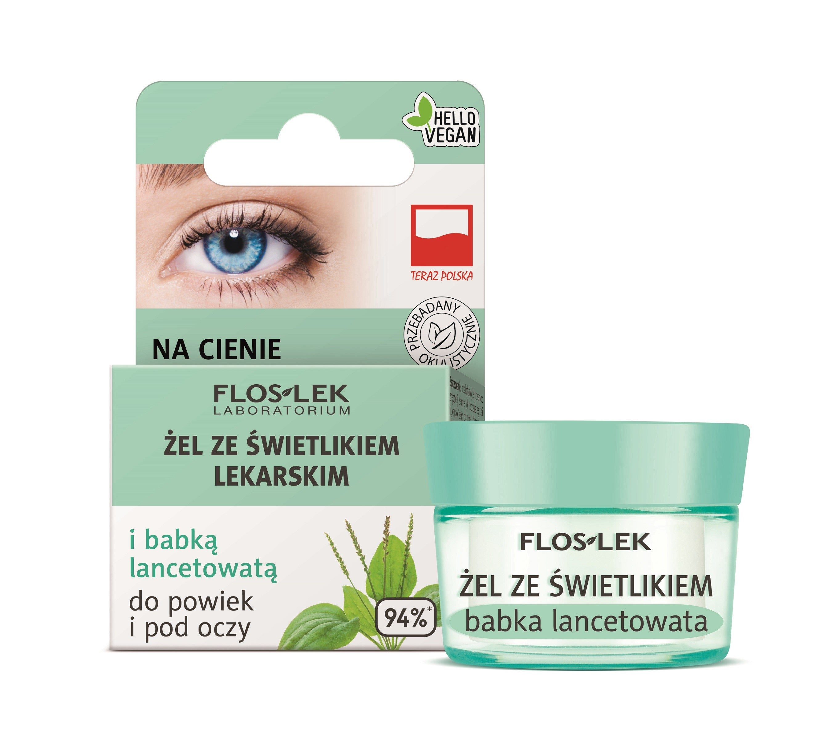 Floslek Eye Care Gel with Eyebright and Plantain for Eyelids jar | Vaistine1.lt | WestPharmacy.eu
