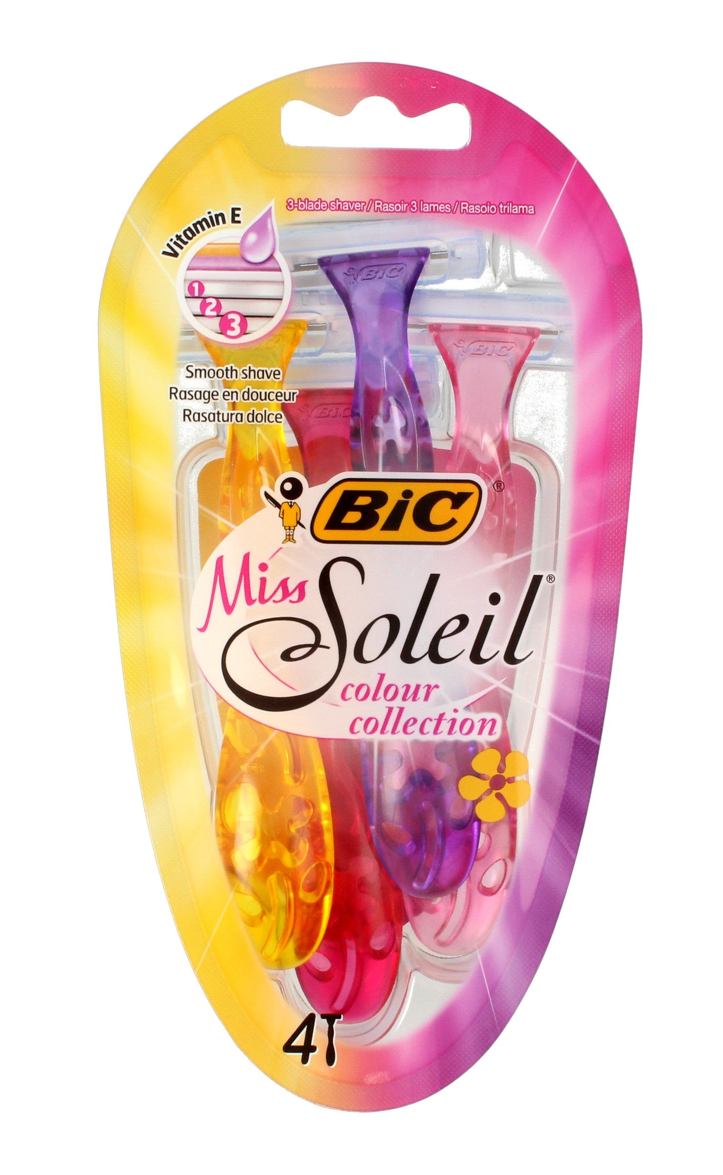 Bic Shaving Razor Miss Soleil Colour Collection 4 1op.-4pcs | Vaistine1.lt | WestPharmacy.eu