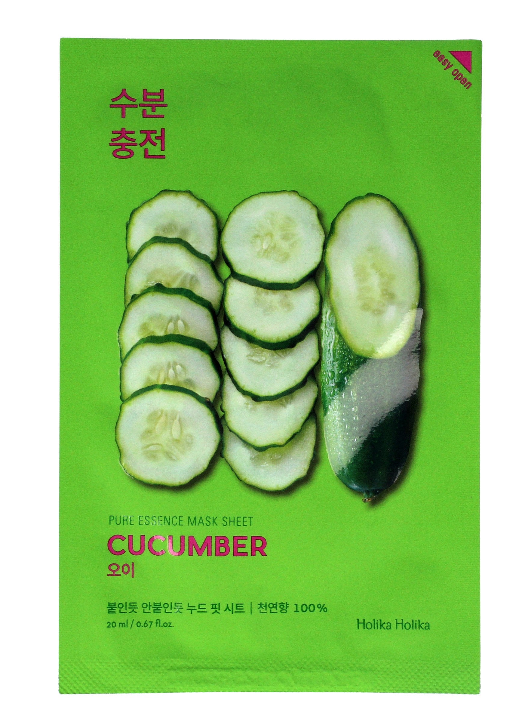 Holika Holika Pure Essence Mask Sheet-Cucumber 1 pc | Vaistine1.lt | WestPharmacy.eu