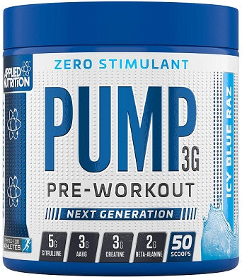Pump 3G Pre-Workout (Zero Stimulant), Icy Blue Raz - 375g