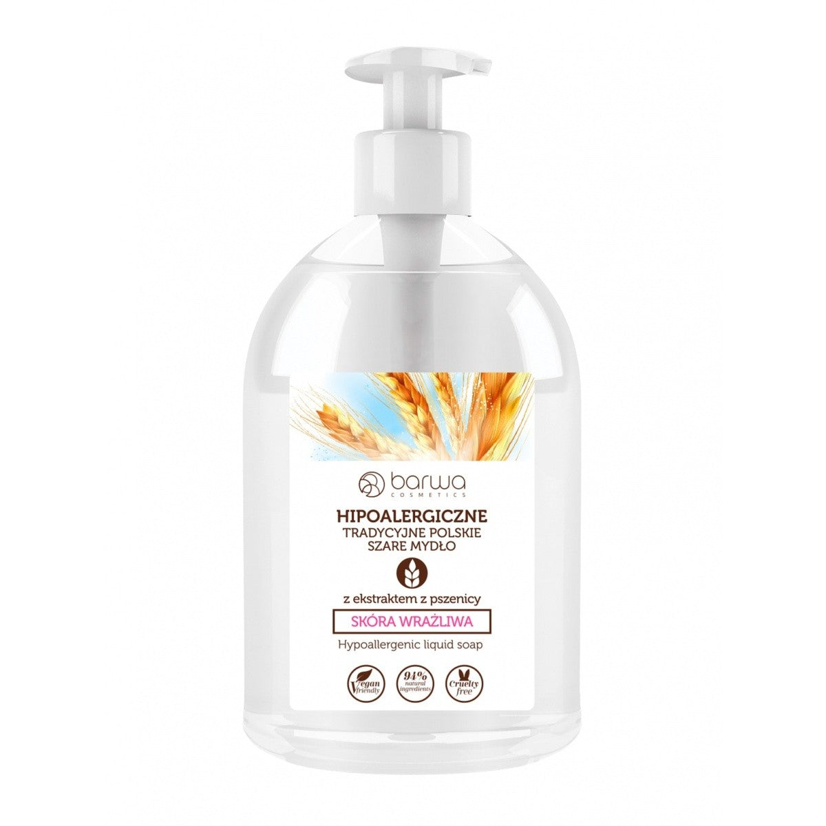 BARWA Hypoallergenic Gray Traditional Polish liquid soap Wheat - sensitive skin 500ml | Vaistine1.lt | WestPharmacy.eu