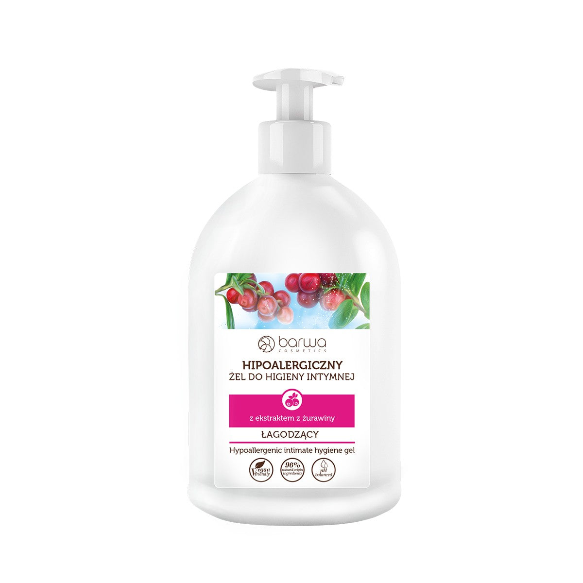 BARWA Hypoallergenic Intimate Hygiene Gel Soothing - Cranberry 500ml | Vaistine1.lt | WestPharmacy.eu