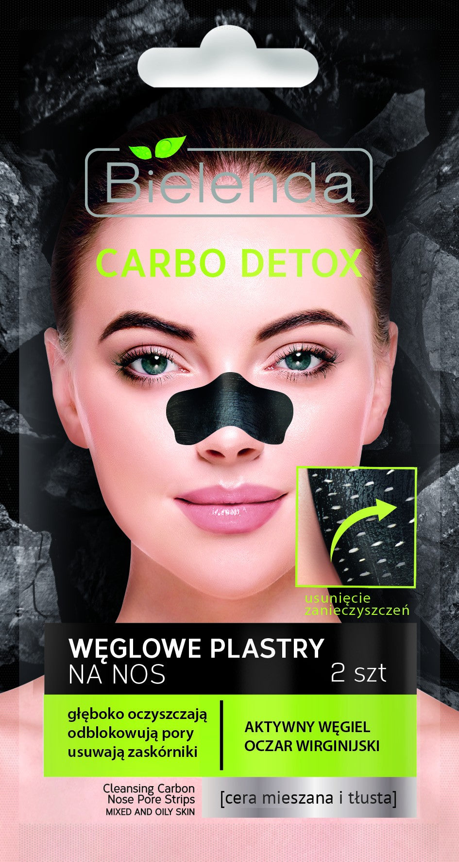 Bielenda Carbo Detox Black Charcoal Nose cleansing strips 1 pack - 2 pcs | Vaistine1.lt | WestPharmacy.eu