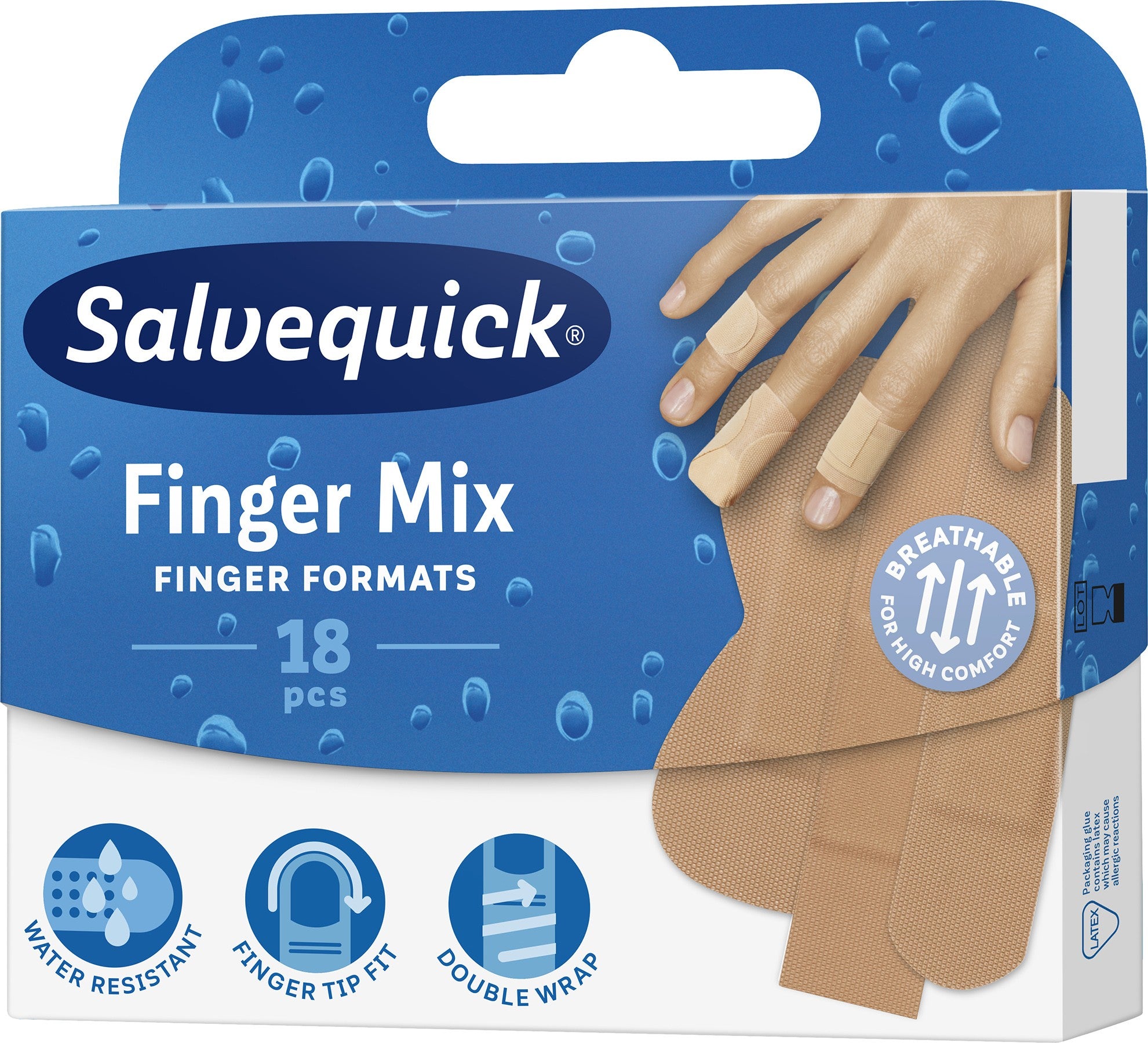 Salvequick Finger Plasters Mix 1 pack - 18 pcs | Vaistine1.lt | WestPharmacy.eu