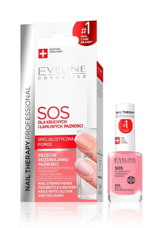 Eveline Nail Therapy SOS treatment polish for brittle and weak nails 12ml | Vaistine1.lt | WestPharmacy.eu
