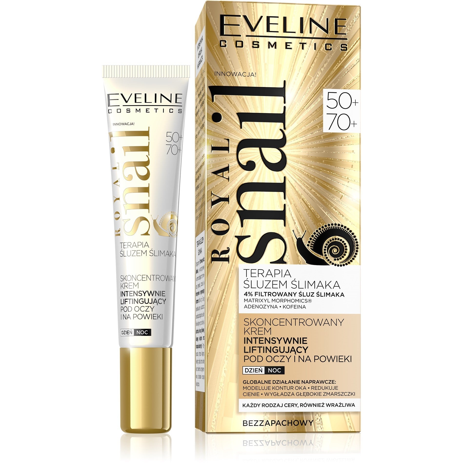 Eveline Royal Snail 50+/70+ Concentrated Cream intensely lifting for under eyes and eyelids for day and night 20ml | Vaistine1.lt | WestPharmacy.eu