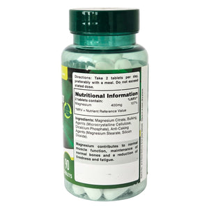 High Strength Magnesium (as Citrate), 400mg - 90 tablets - label - Holland & Barrett