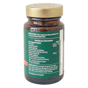 Cold Pressed Evening Primrose Oil + Starflower Oil label - 30 caps - Holland & Barrett