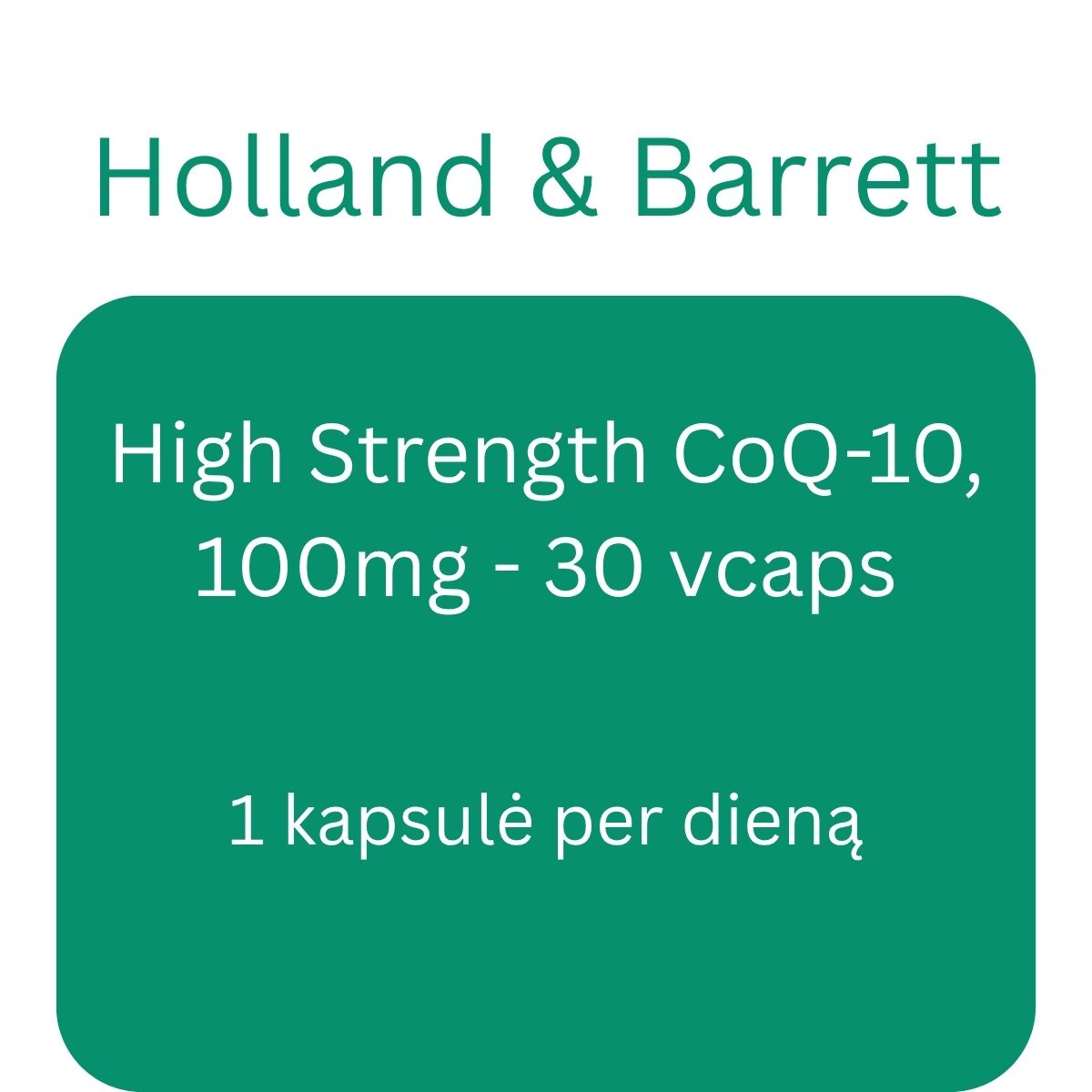 High Strength CoQ-10, 100mg - 30 vcaps - Holland & Barrett