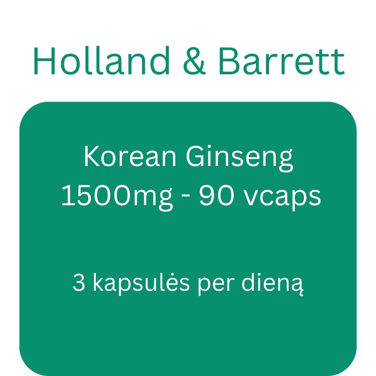 Korean Ginseng, 1500mg - 90 vcaps - Holland & Barrett