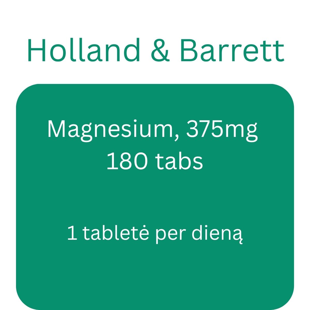 Magnesium, 375mg - 180 tabs - Holland & Barrett