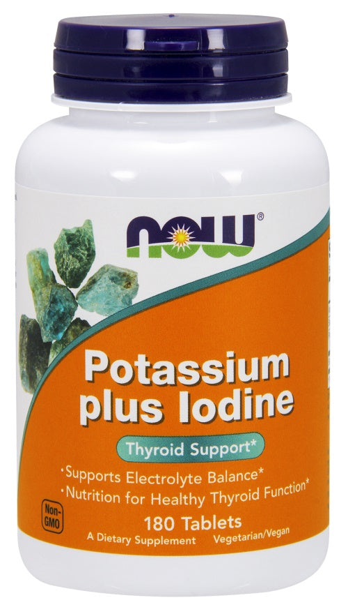 Potassium plus Iodine - 180 tabs - NOW Foods