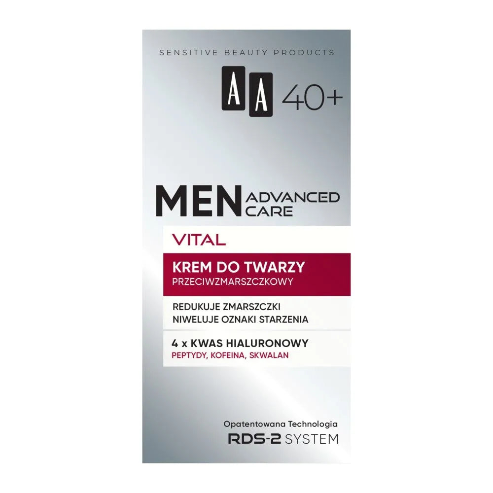 AA Men Advanced Care Vital Anti-wrinkle face cream for 40+ 50 ml - Kosmetika