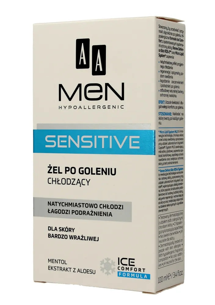 AA Men Hipolerginis Aušinantis Paskutinio Etapo Gelis Jautriai Odai 100ml - Kosmetika