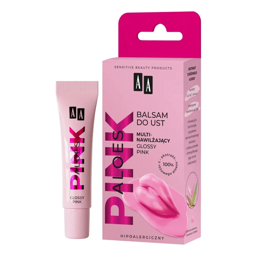 AA Pink Aloe Multi-Moisturizing Lūpų Balsamas Blizgus Rožinis 10g - Kosmetika