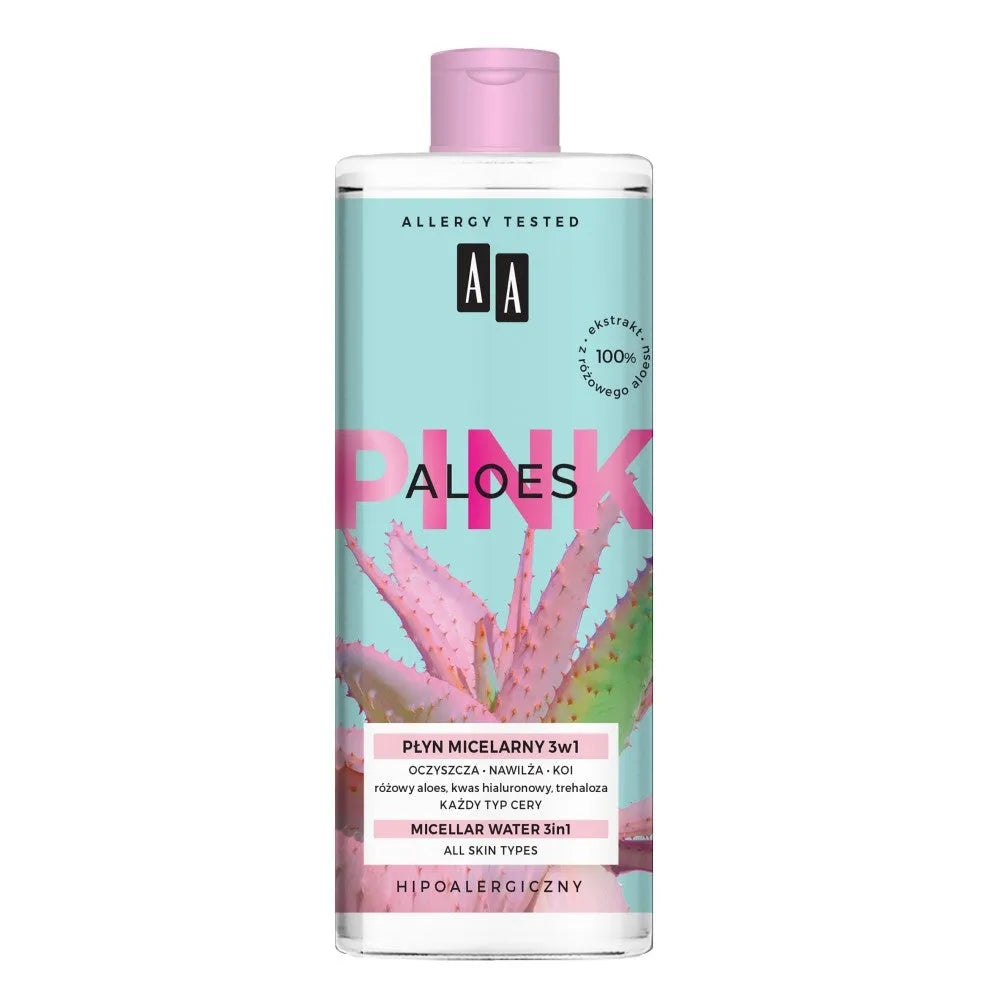 AA Pink Aloes Micellar Liquid 3in1 visiems odos tipams 400ml - Kosmetika