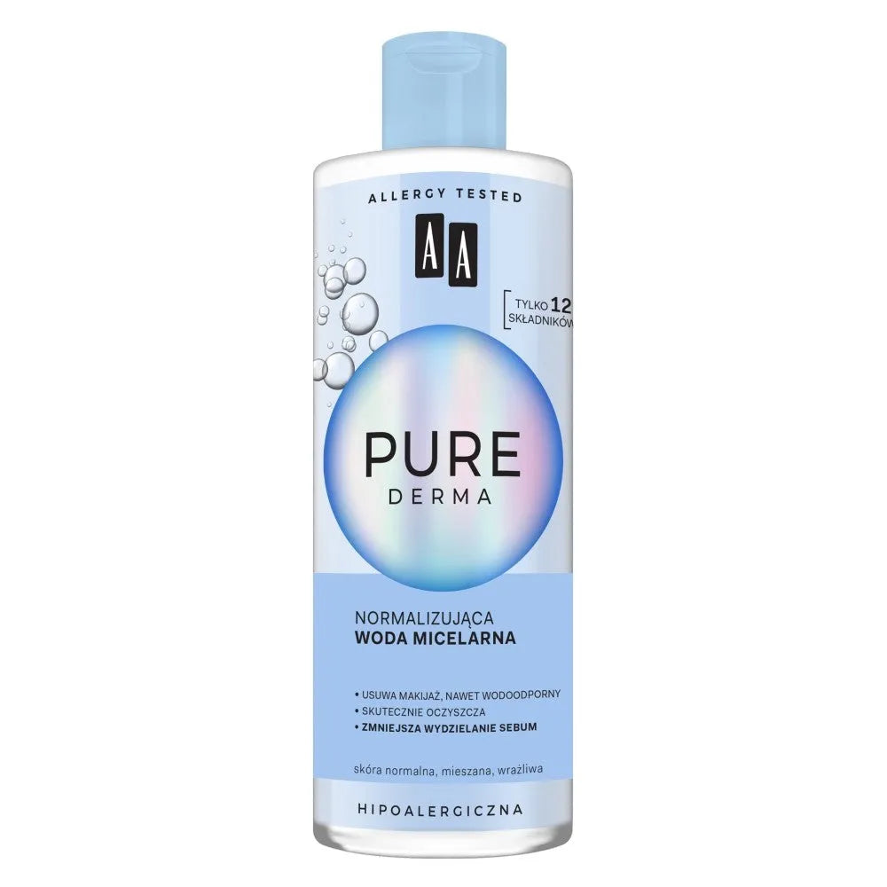 AA Pure Derma Normalizing Micellar Water - normaliai mišriai jautriai odai 400ml - Kosmetika