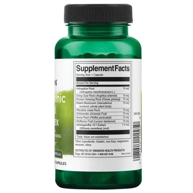 Adaptogenic Herbal Complex - Žolelių kompleksas - N60 - Swanson - Papildai