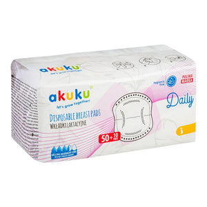 AKUKU Kasdieniai krūtinės įklotai 1 pakuotė - 60 vnt. - Vaikui ir mamai