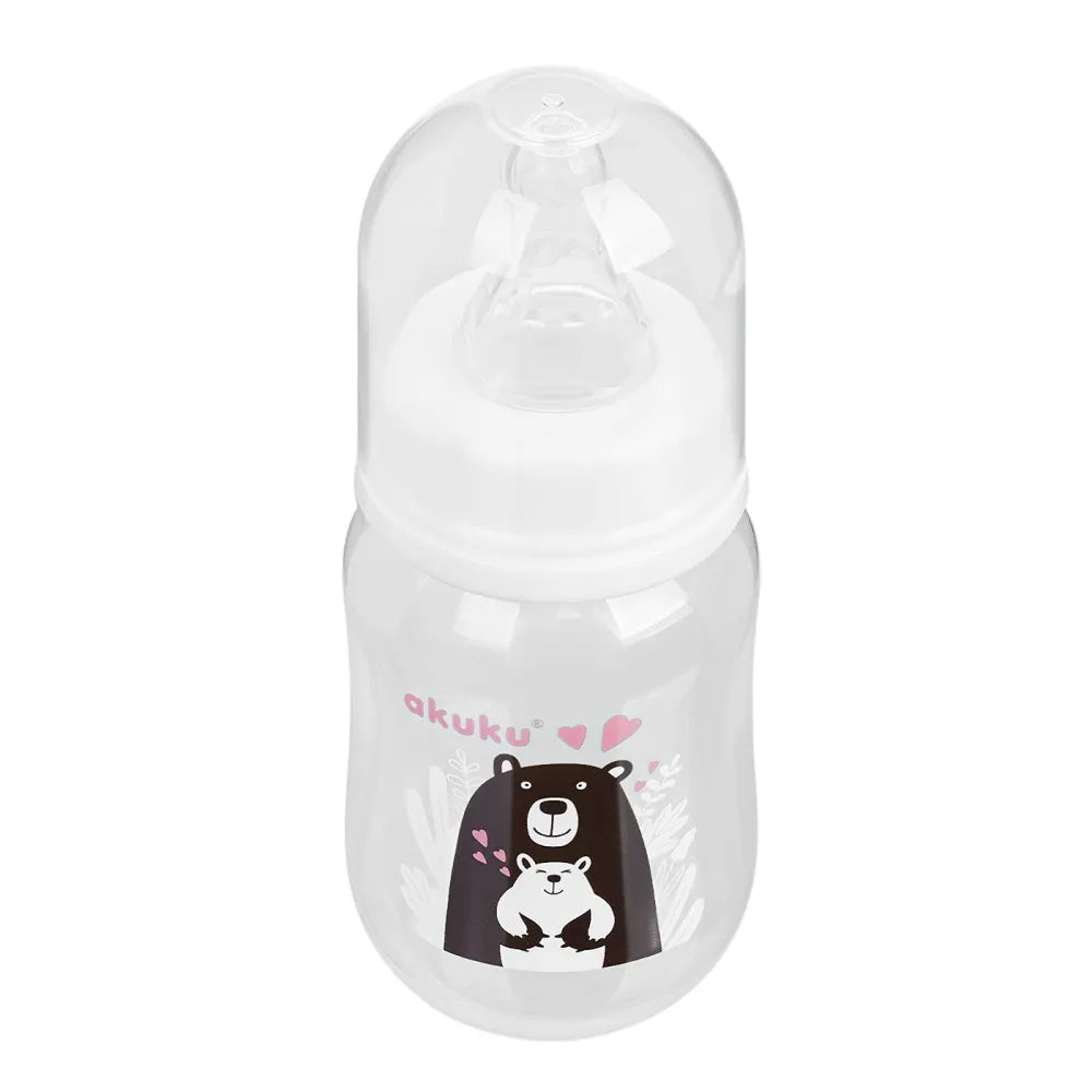 AKUKU kūdikių maitinimo buteliukas - Juodasis lokys 125ml - Kosmetika