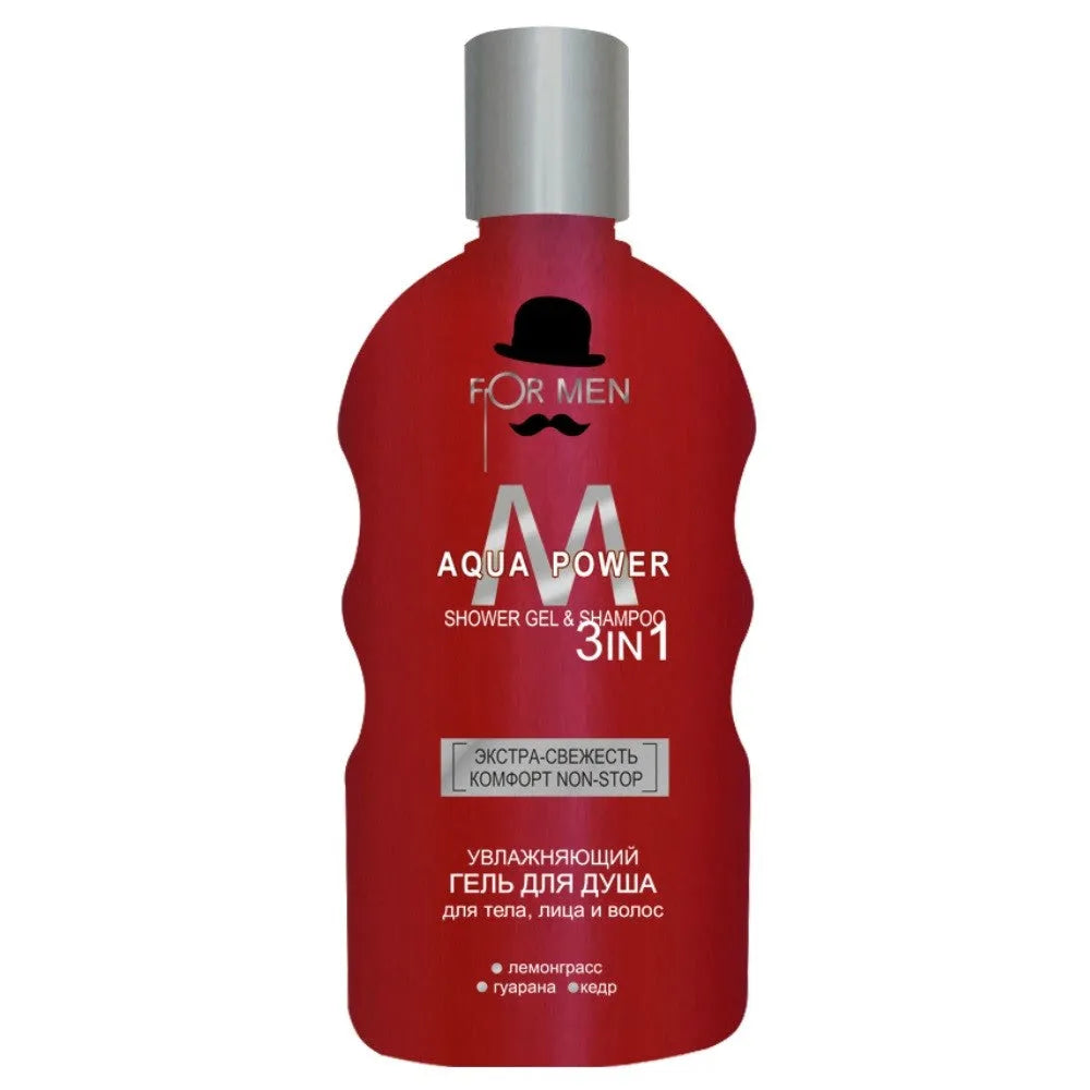 ALLIANCE OF BEAUTY Men Drėkinamasis Dušo Gelis 3in1 AQUA POWER 200 ml - Kosmetika