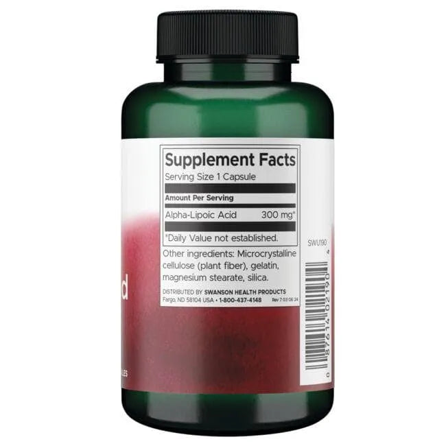 Alpha Lipoic Acid - 300 mg - N120 - Alfa lipoinė rūgštis - Swanson - Papildai
