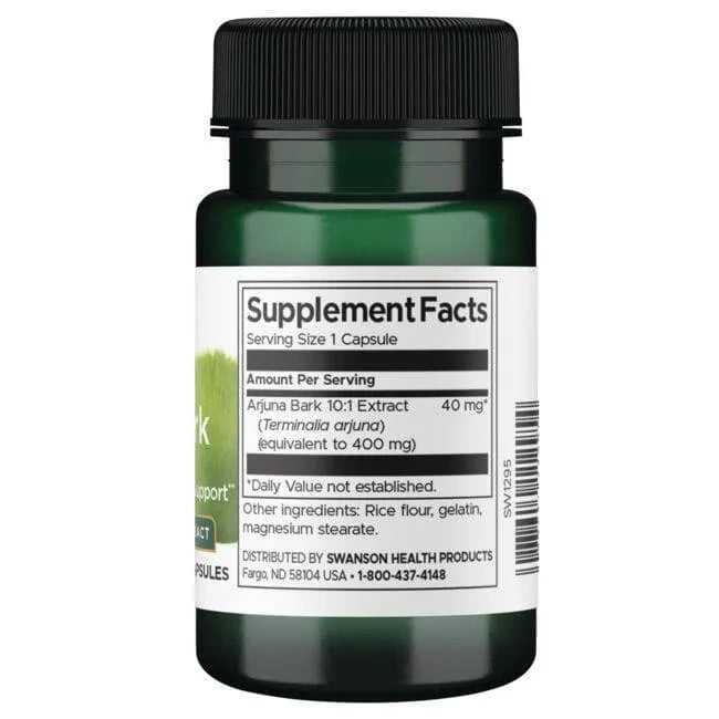 Arjuna Bark 10:1 Extract - Arjunos žievės ekstraktas - 40 mg - N60 - Swanson - Papildai