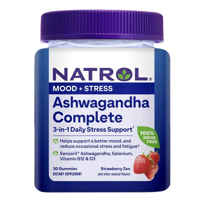 Ashwagandha Complete Strawberry Zen - 30 gummies - Natrol - Papildai