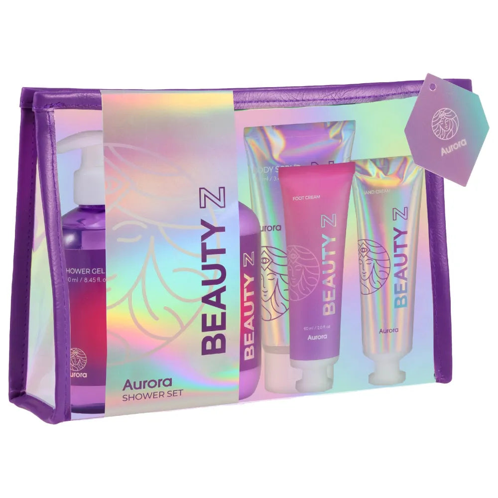 AURORA Beauty Gift Set with Peony & Rose Cosmetic Bag - 5 products - Kosmetika