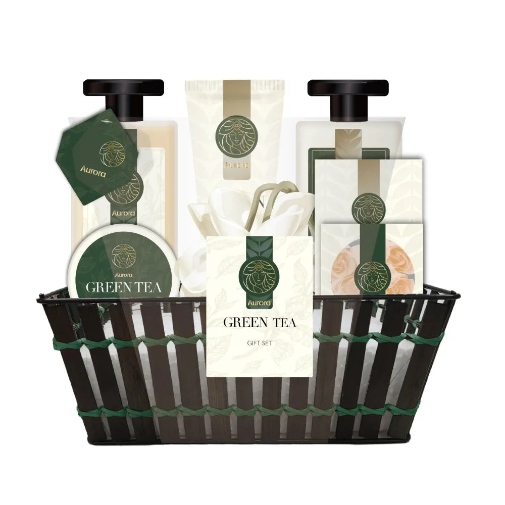 AURORA Gift Set Green Tea Basket - 8 products - Kosmetika