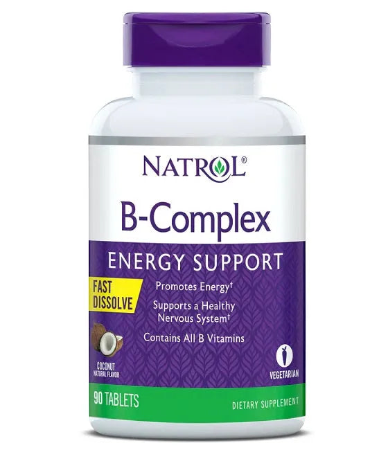 B-Complex Fast Dissolve Coconut - 90 tabs - Natrol - Papildai