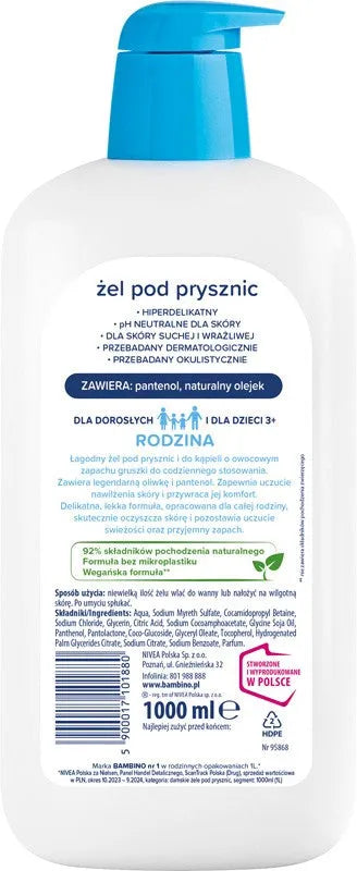 BAMBINO Family Hyperdelicate pear-scented shower gel 1000 ml - Vaikui ir mamai