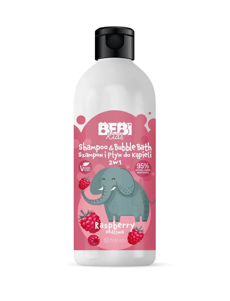 BARWA Bebi Kids Shampoo and Bath Lotion 2-in-1 - Raspberry 500ml - Vaikui ir mamai