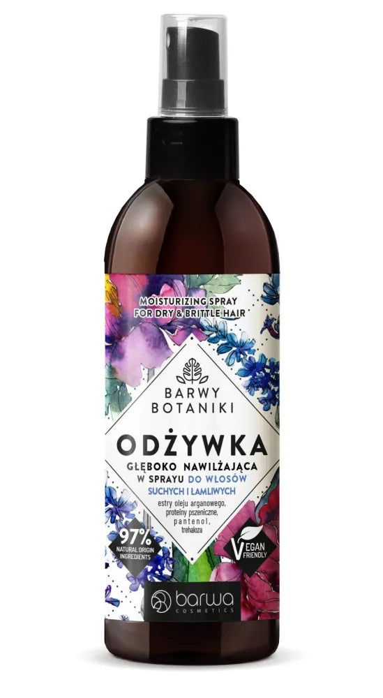 BARWA Botanical Colors Giliai drėkinantis plaukų purškiklis kondicionierius sausiems ir trapiems plaukams 250ml