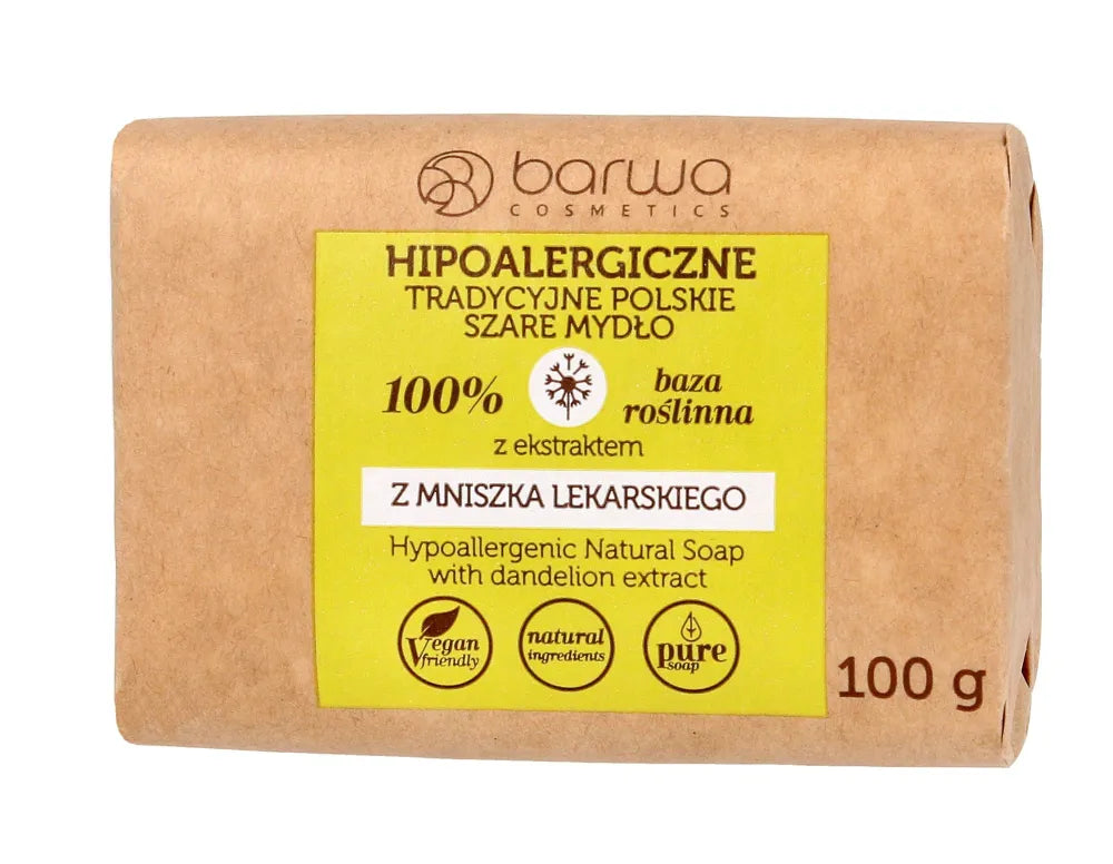 BARWA Hipoalerginė Pilka Tradicinė Lenkų muilas juostelėje - Mniszek Lekarski 100g - Kosmetika