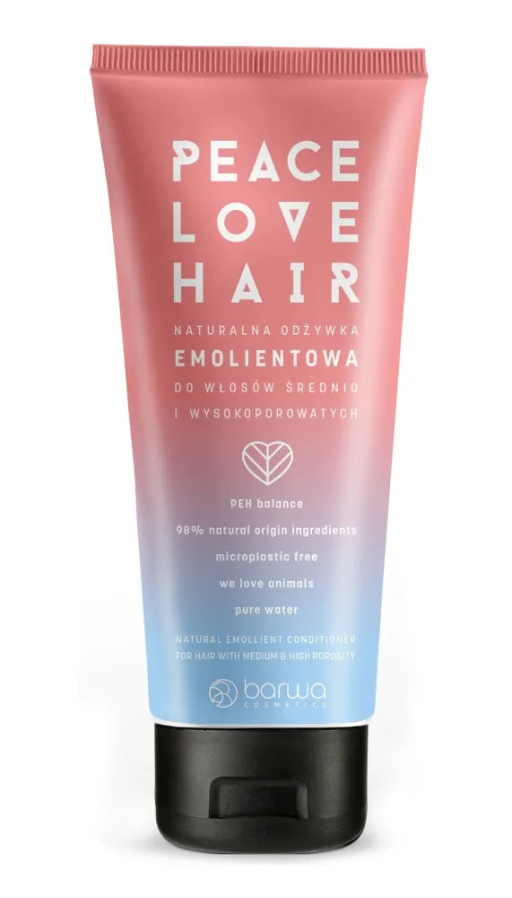 BARWA Peace Love Hair Emolientinis kondicionierius vidutinio ir aukšto poringumo plaukams 180ml - Kosmetika