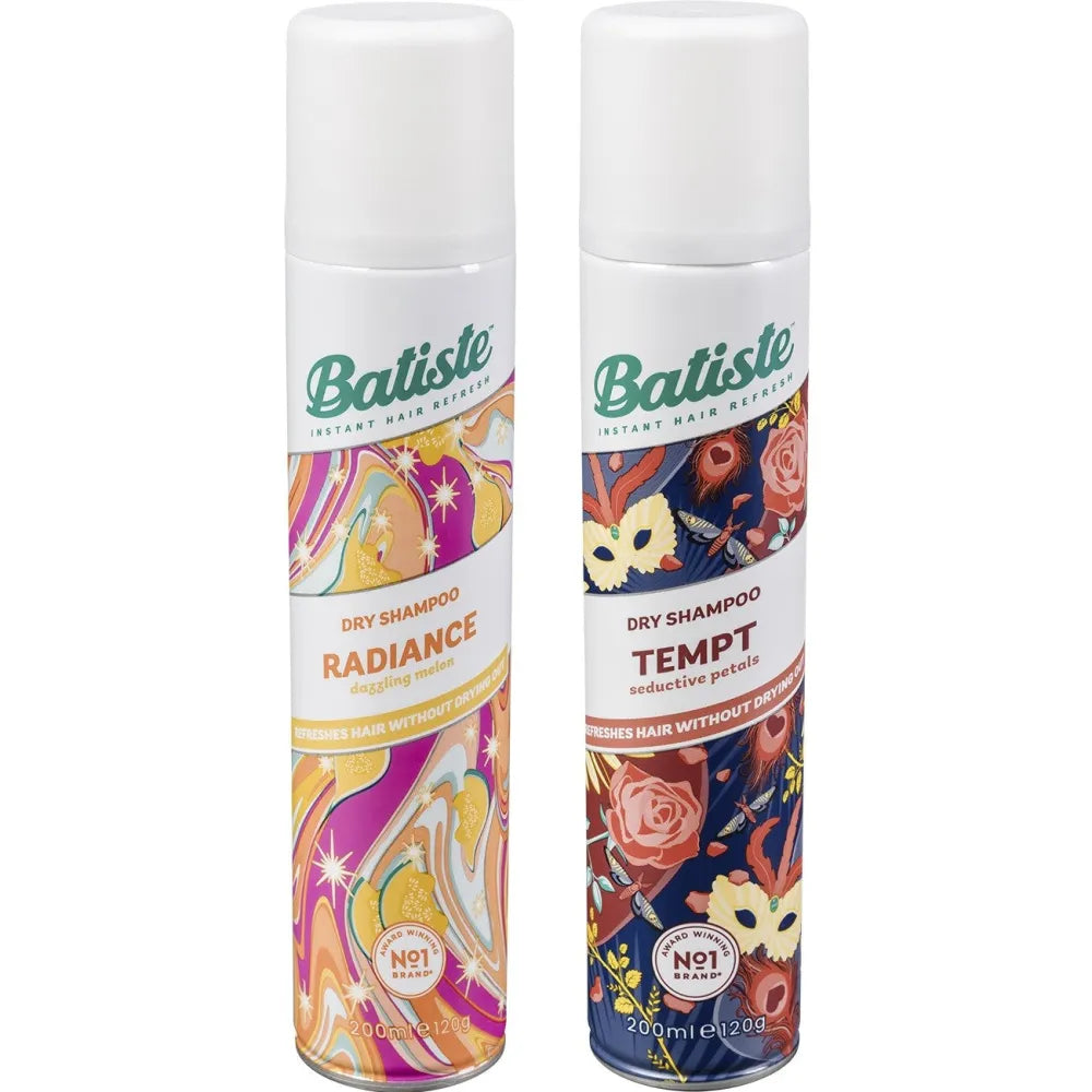 BATISTE Radiance + Tempt Set Sausieji šampūnai plaukams 200 ml + Kosmetika